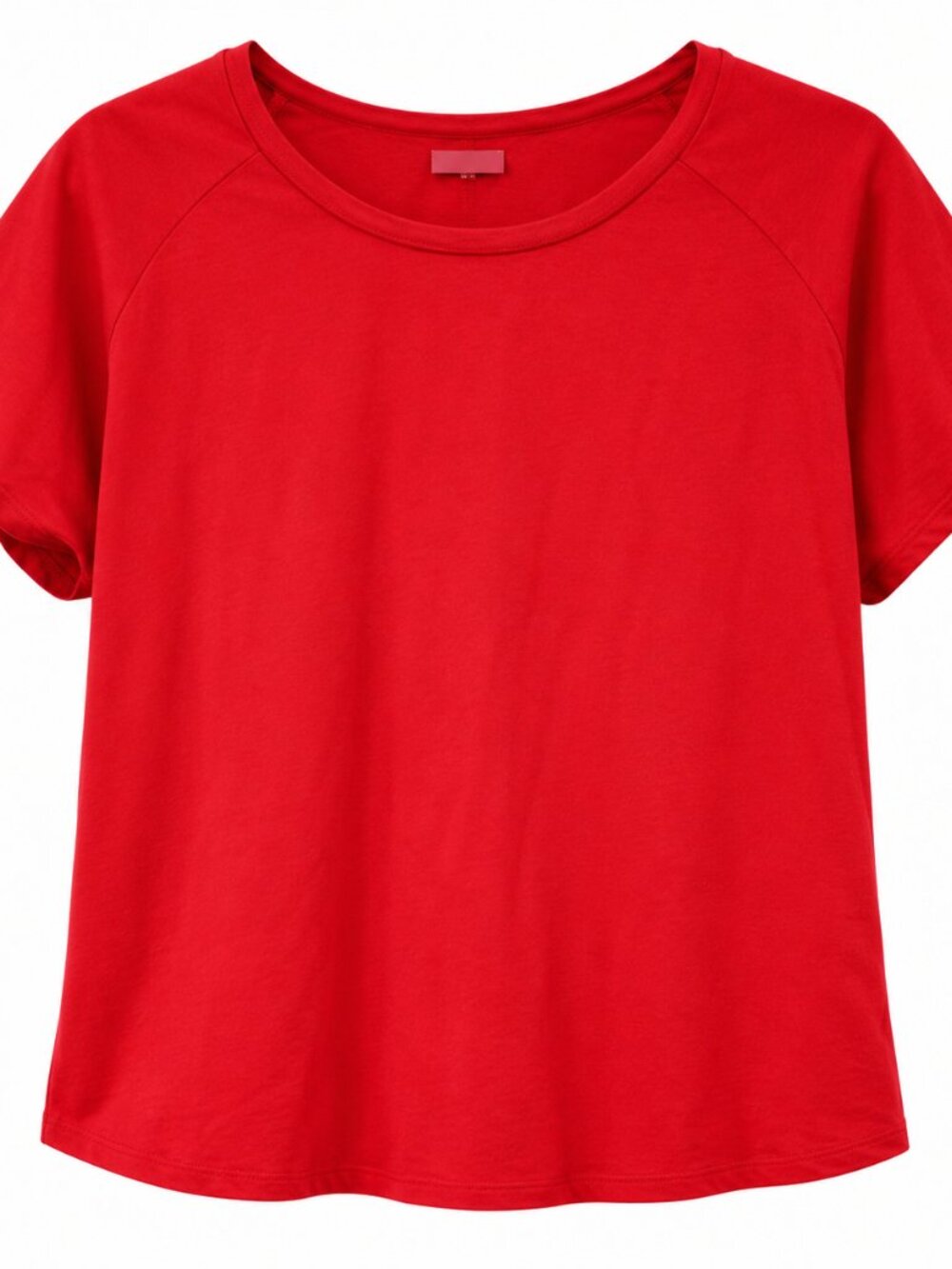 Red T-Shirt Worn Cute Back Pleat 2x